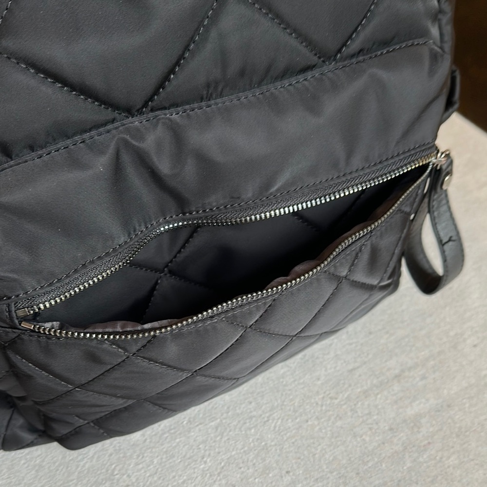 Quilted Black Backpack - image 8